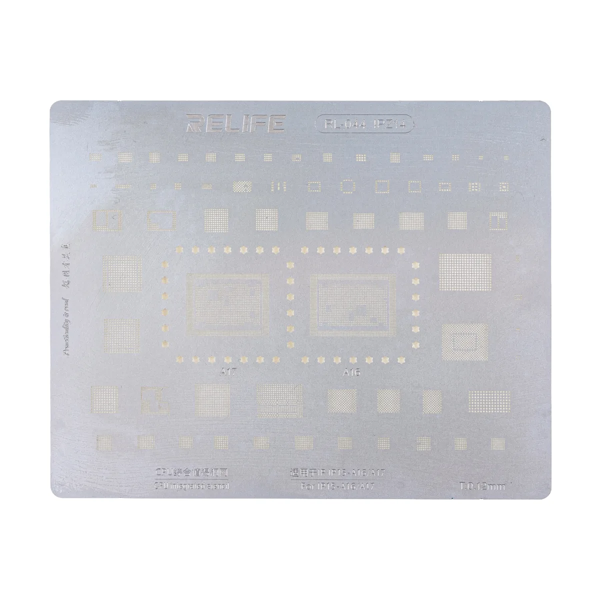 BGA трафарет Relife RL-044 IPZ14 A16/A17 для iPhone 15/15 Plus/15 Pro/15 Pro Max