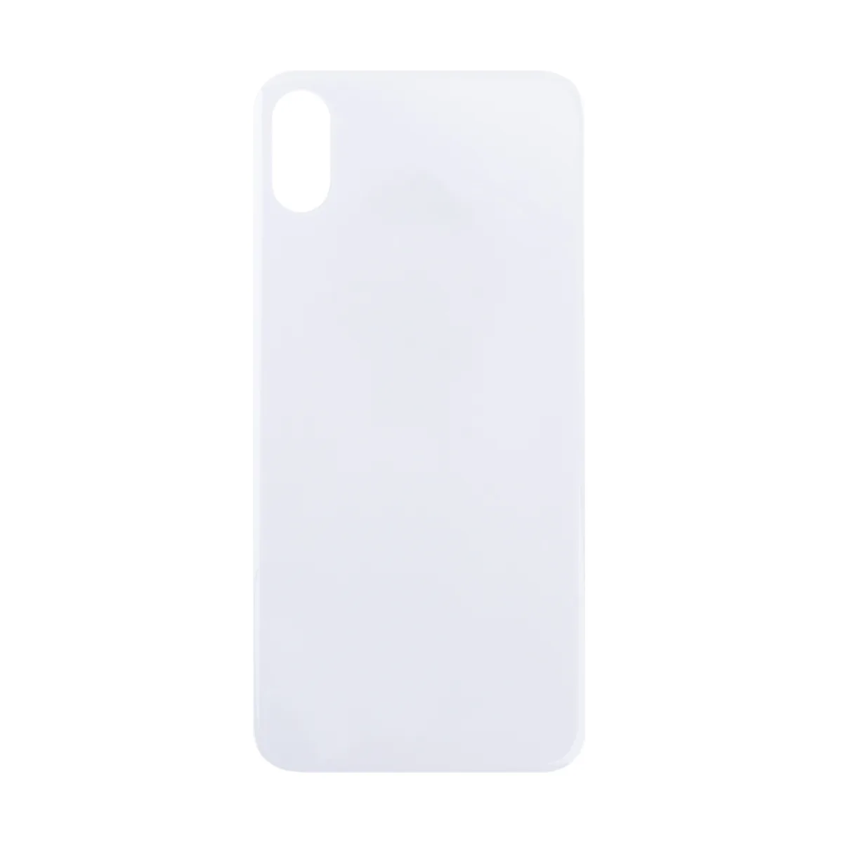 Задняя крышка для iPhone X (A1865/A1901) Белый (стекло, монолит, широкий вырез под камеру, логотип)