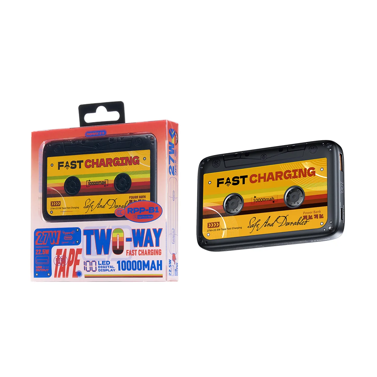 Внешний Аккумулятор (Power Bank) Remax RPP-B1 10000 mAh (27W, QC3.0, PD, USB-A, Type-C, LED дисплей)