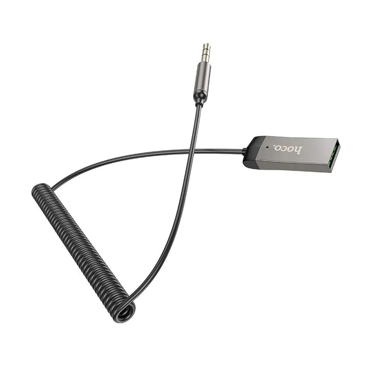 Aвтомобильный AUX-адаптер Hoco E78 (Bluetooth с кабелем "3,5 мм") Серый