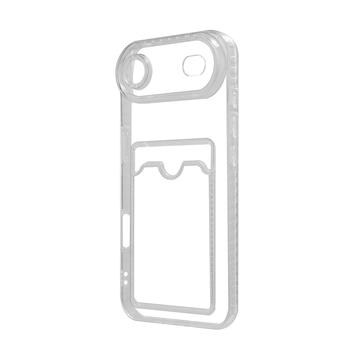 Чехол-накладка для iPhone Air (с защитой камеры, карманом для карт, прозрачный)