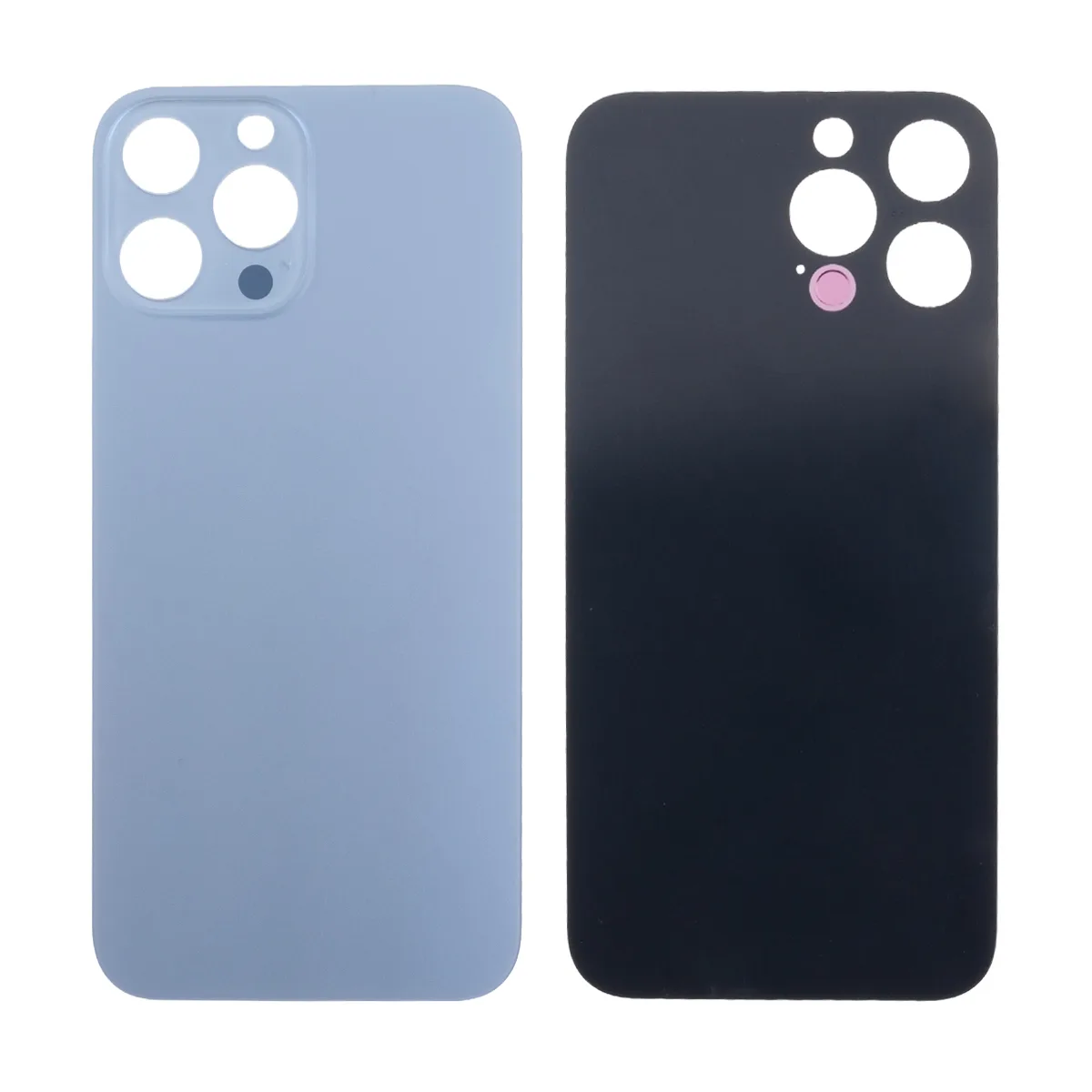 Задняя крышка для iPhone 13 Pro Max (A2645) Голубой (стекло, узкий вырез под камеру, логотип) - Прем