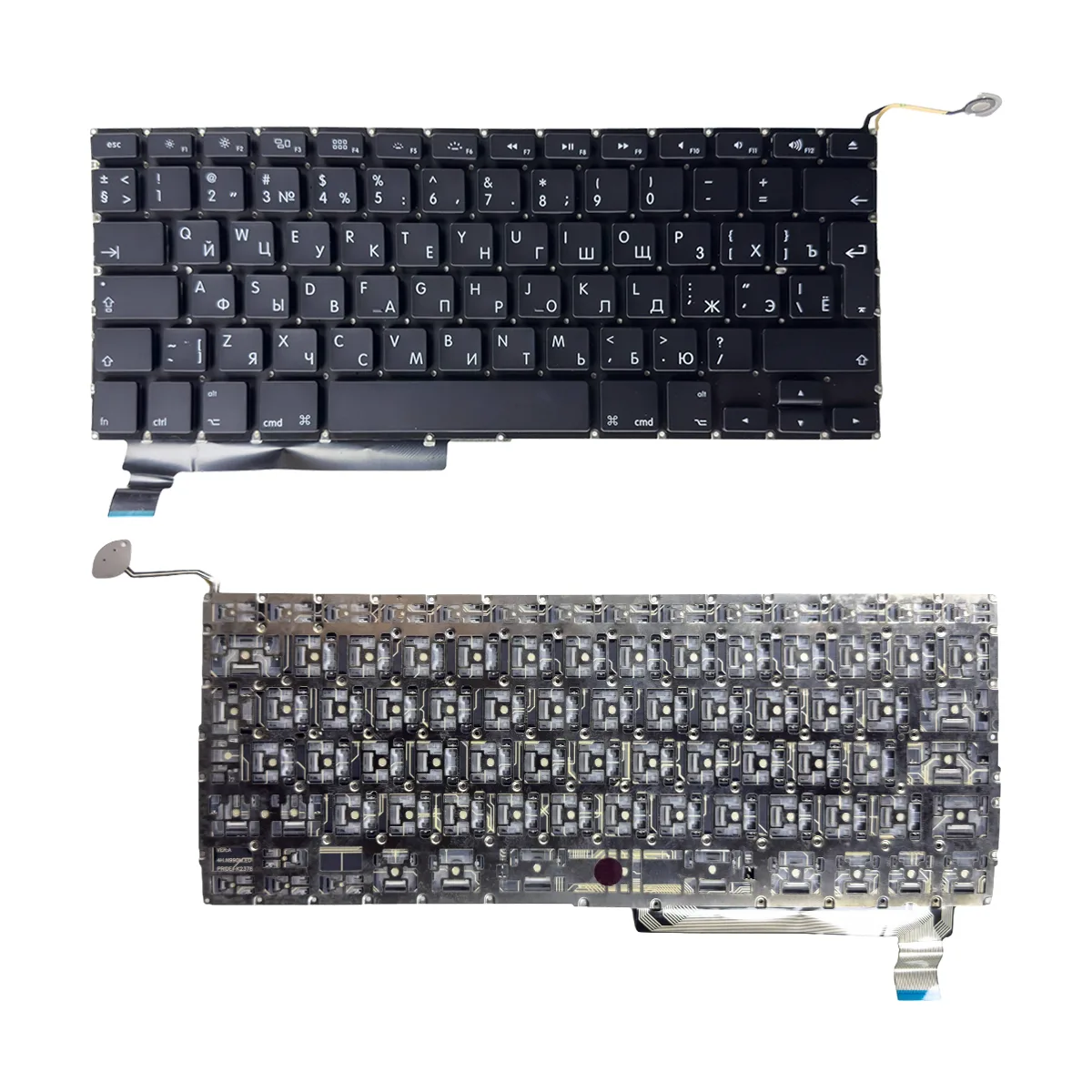 Клавиатура для ноутбука MacBook Pro 15" A1286 (2010-2011, Г-образный Enter RU) Черный