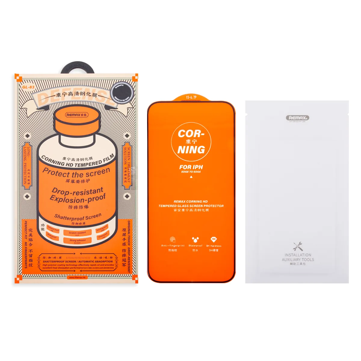 Защитное стекло Remax Medicine Glass GL-83 для iPhone 15 Pro Max (сверхпрочное) Черный