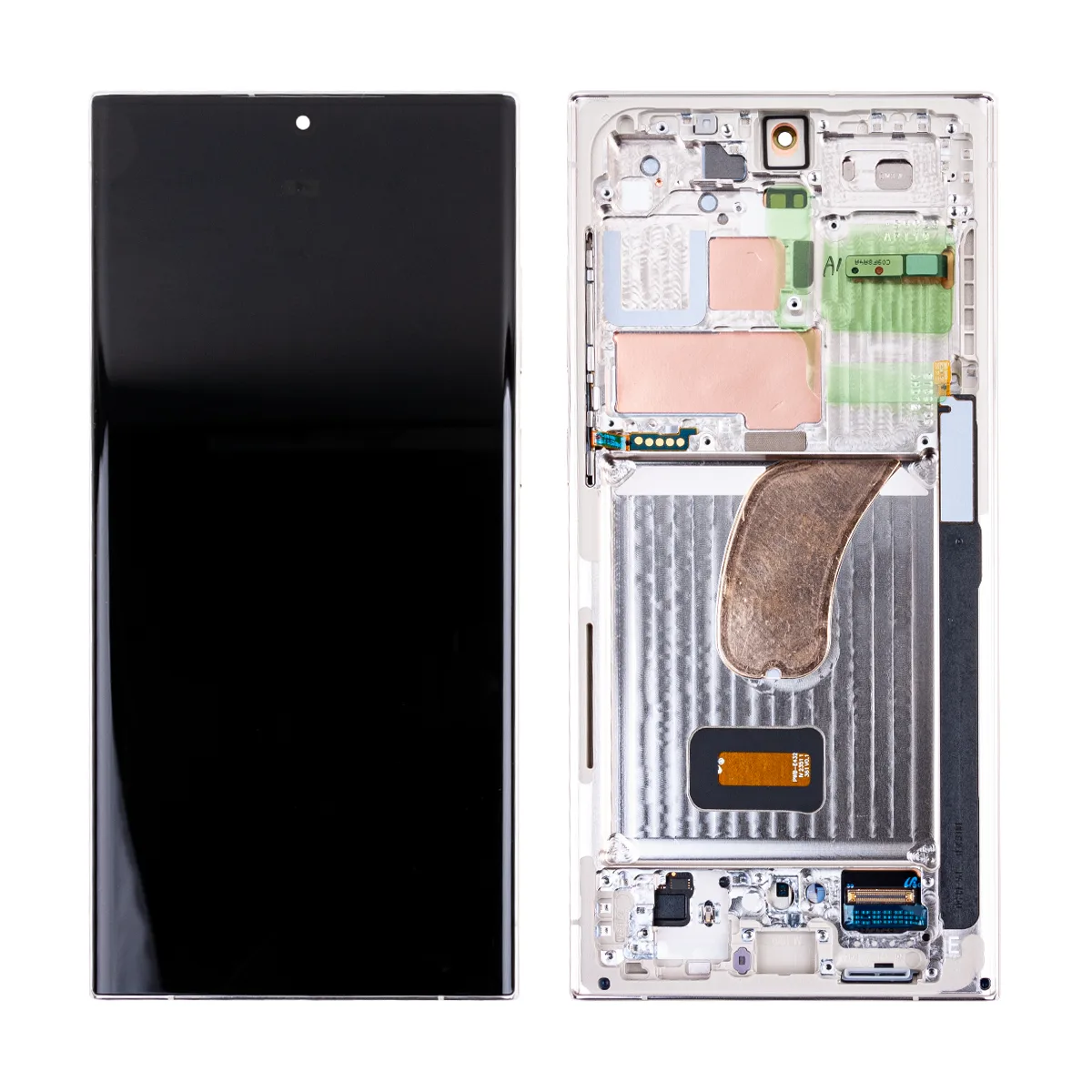 Дисплей для Samsung Galaxy S23 Ultra (S918B) модуль с рамкой Бежевый - Сервисный Оригинал