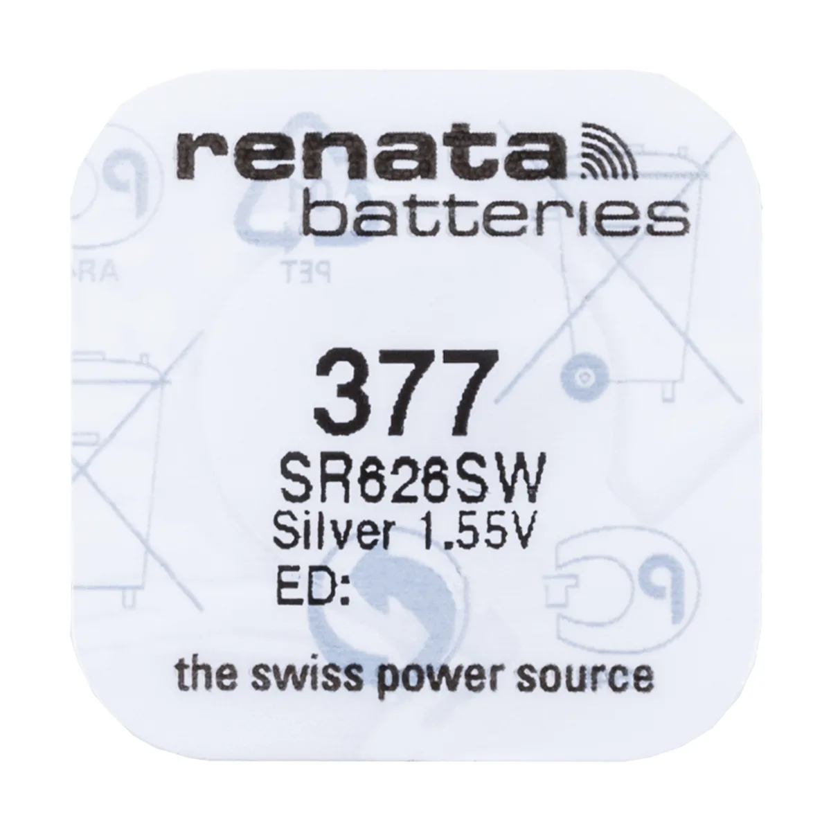 Батарейка 377/SR626SW Renata Silver 1.55V