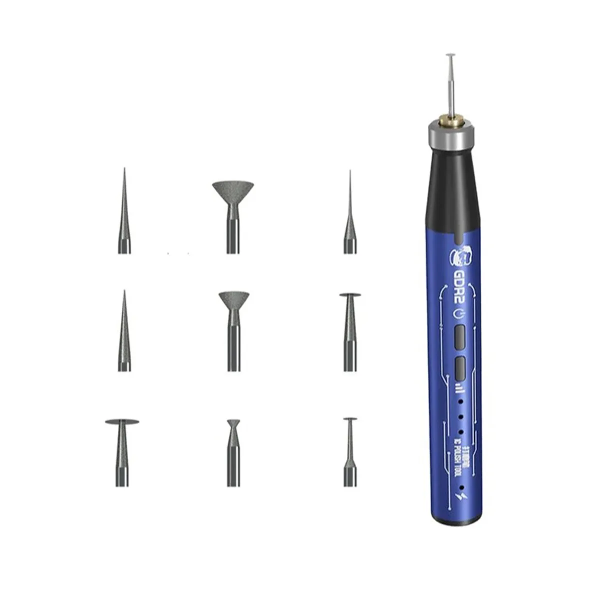 Полировальная ручка гравер Mechanic GDR2 (беспроводная, 9 насадок, 280 mAh)