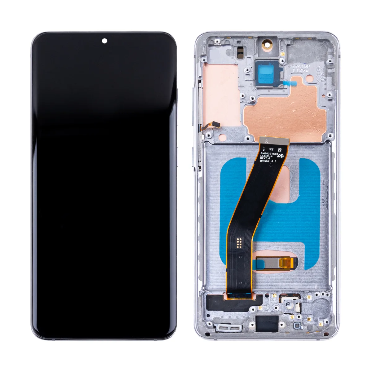 Дисплей для Samsung Galaxy S20 (G980F) модуль с рамкой Серый - (OLED) (Full Size)