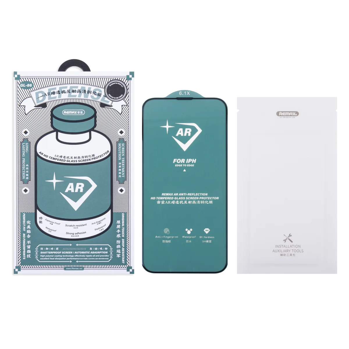 Защитное стекло "Антибликовое" Remax Medicine Glass GL-86 для iPhone 13/13 Pro/14/16e/17e Черный