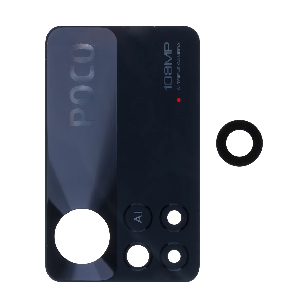 Стекло камеры для Xiaomi Poco X4 Pro 5G (2201116PG) (комплект 2 шт.) Черный