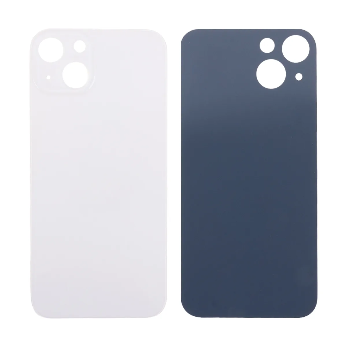 Задняя крышка для iPhone 13 (A2635) Белый (стекло, узкий вырез под камеру, логотип) - Премиум