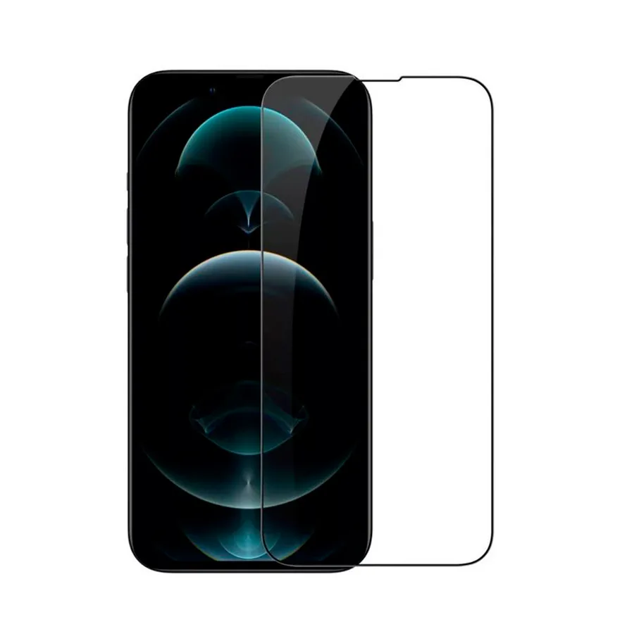 Защитное стекло "Стандарт" для iPhone 13/13 Pro/14/16e/17e Черный (Полное покрытие)