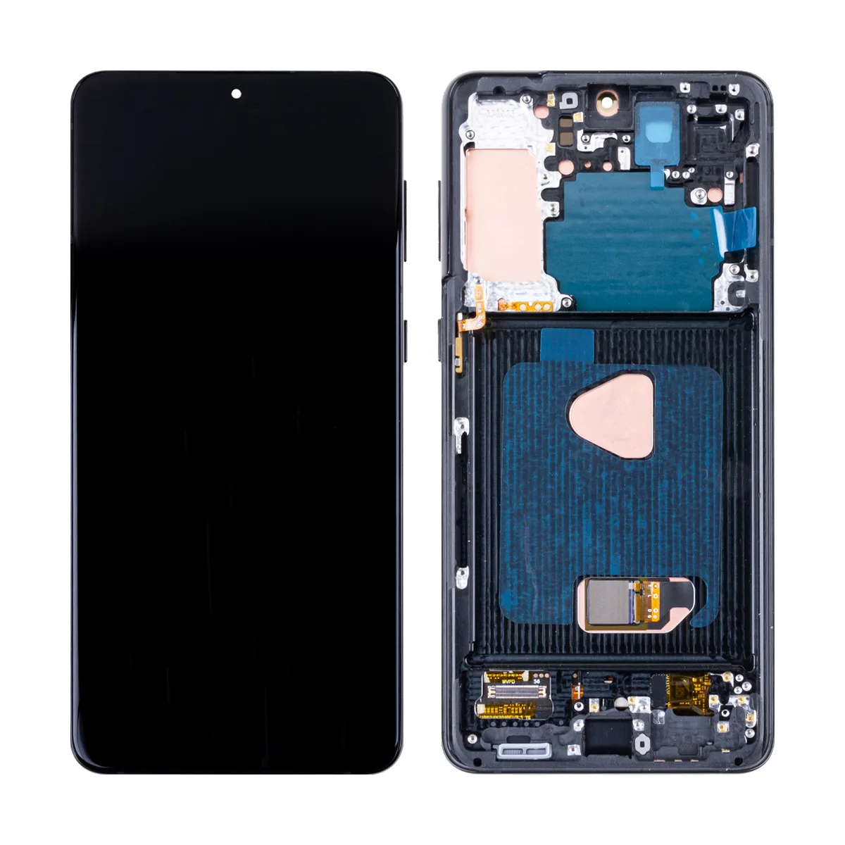 Дисплей для Samsung Galaxy S21+ (G996B) модуль с рамкой Черный - (OLED) (Full Size)