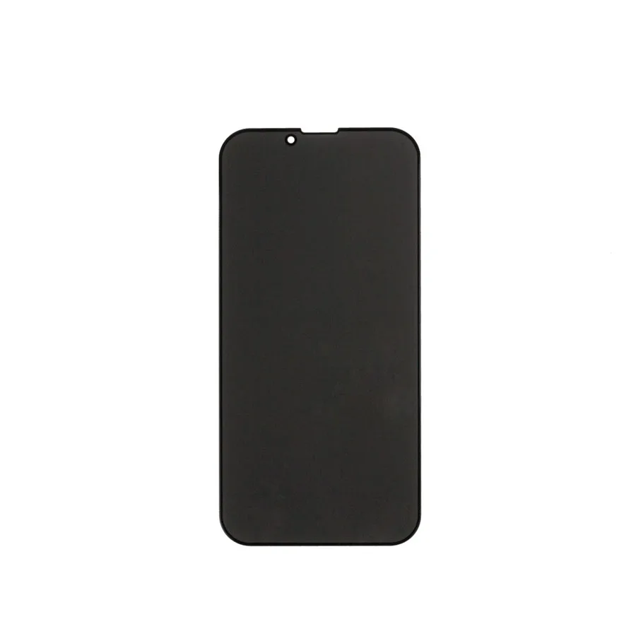 Защитное стекло "Антишпион" для iPhone 13/13 Pro/14/16e/17e Черный (Закалённое, полное покрытие)