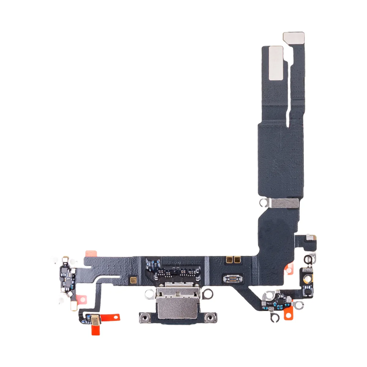 Шлейф для iPhone 16 (A3287) на системный разъем/микрофон Черный - Премиум