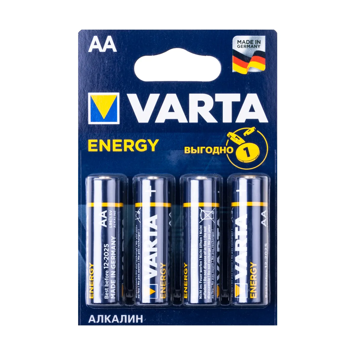 Батарейка AA LR6 Varta ENERGY 1.5V (4 шт. в блистере)