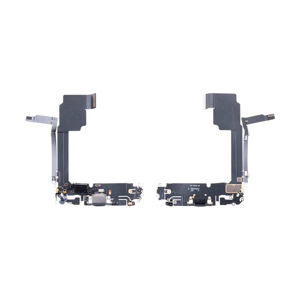 Шлейф для iPhone 15 Pro Max (A3106) на системный разъем/микрофон Черный - Премиум