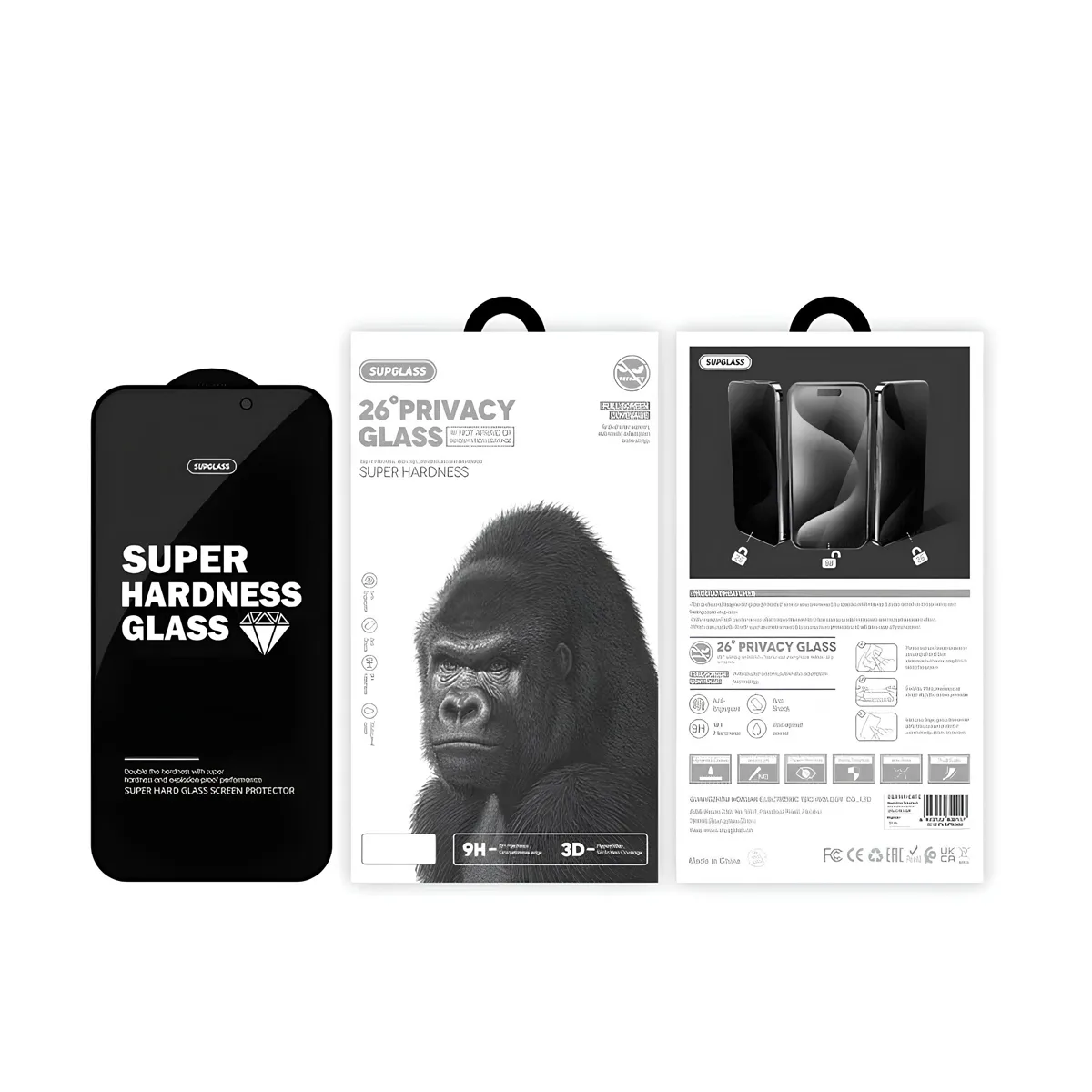 Защитное стекло "Антишпион" Supglass SG-12 для iPhone 13/13 Pro/14/16e/17e