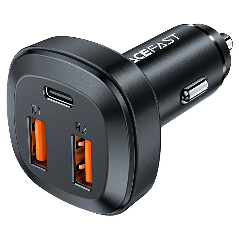 Автомобильное зарядное устройство USB/Type-C Acefast B9 (66W, QC3.0, PD, 1Type-C, 2USB) Черный