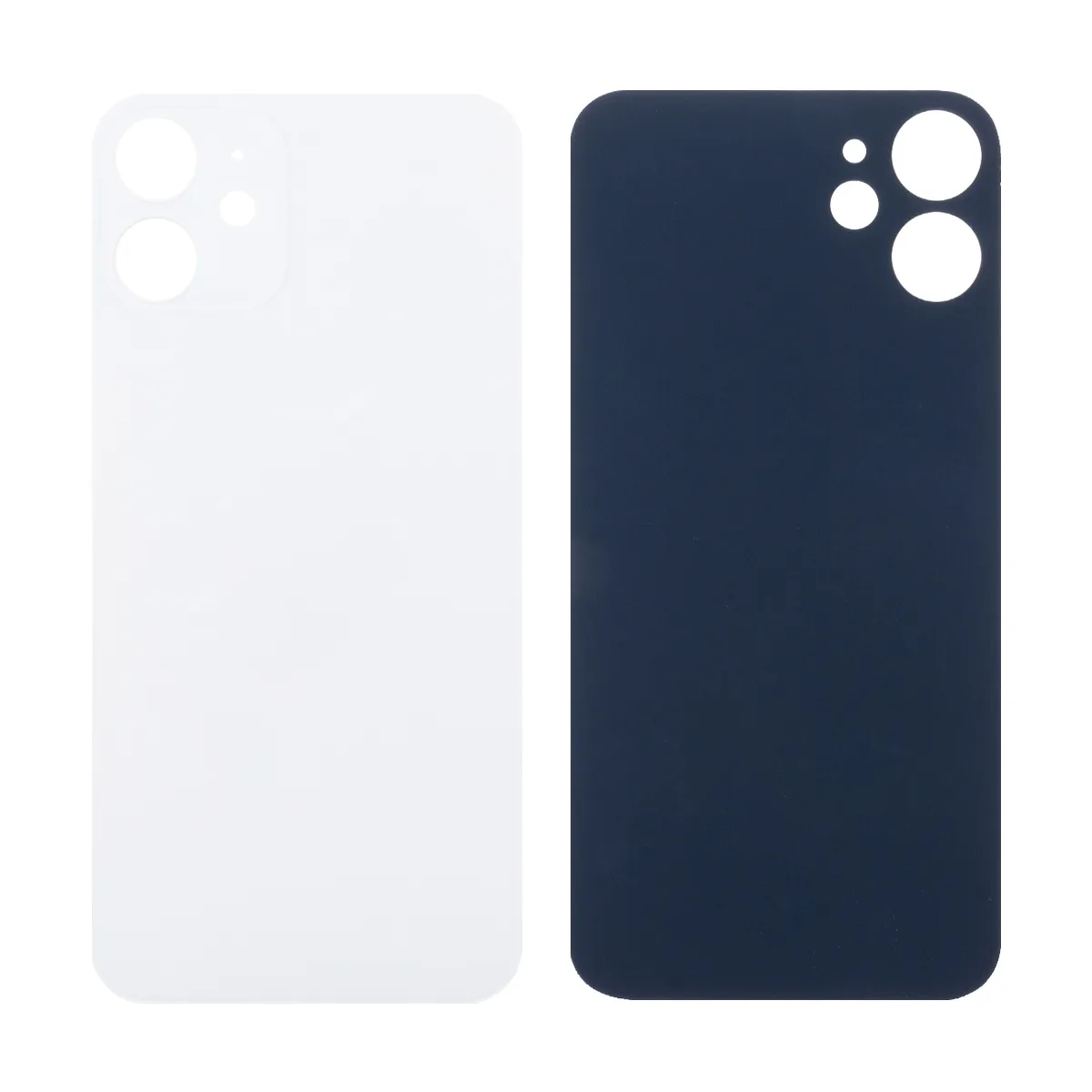 Задняя крышка для iPhone 12 mini (A2399) Белый (стекло, широкий вырез под камеру, логотип)