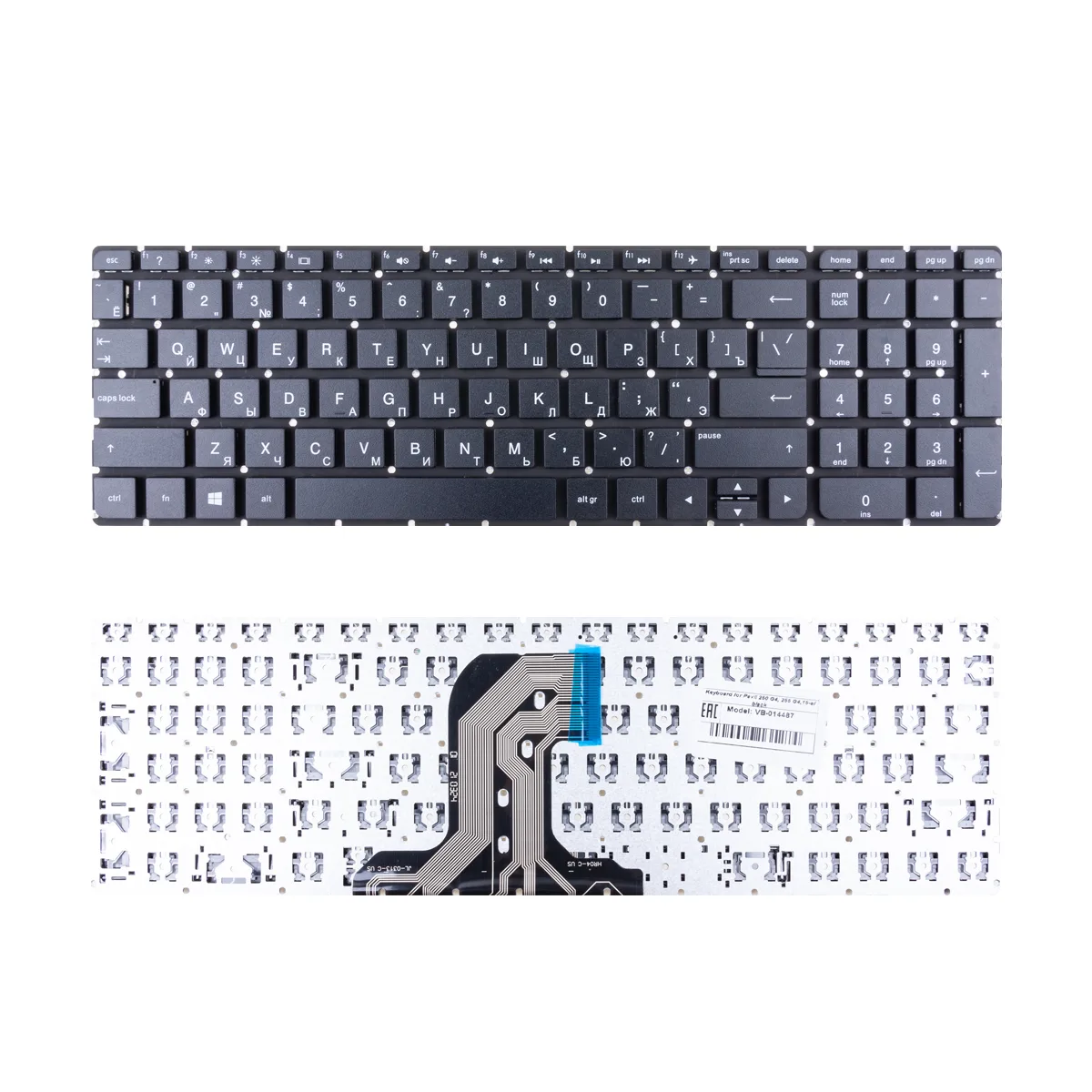 Клавиатура для ноутбука HP Pavilion 15-ac/15-af/15-ay/15-ba/250 G4/255 G4/250 G5/255 G5 Черный