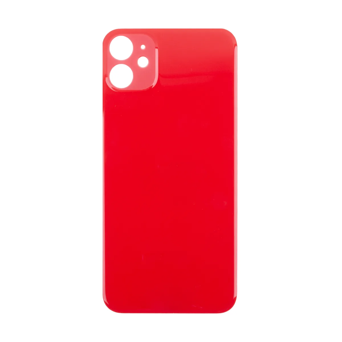 Задняя крышка для iPhone 11 (A2221) Красный (стекло, монолит, широкий вырез под камеру, логотип) - П