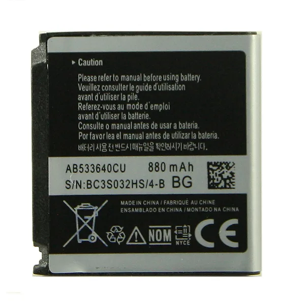 Аккумулятор для Samsung S3600/C3310/S5520/F260/G400/G600/J770 (AB533640AU/CU)