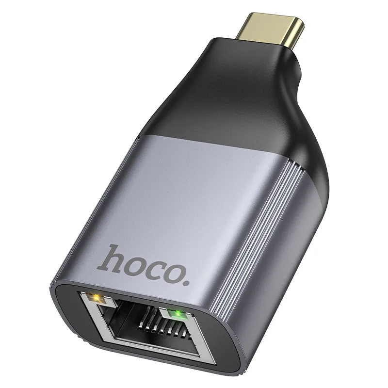 Адаптер Type-C - RJ45 Hoco UA35 Серый