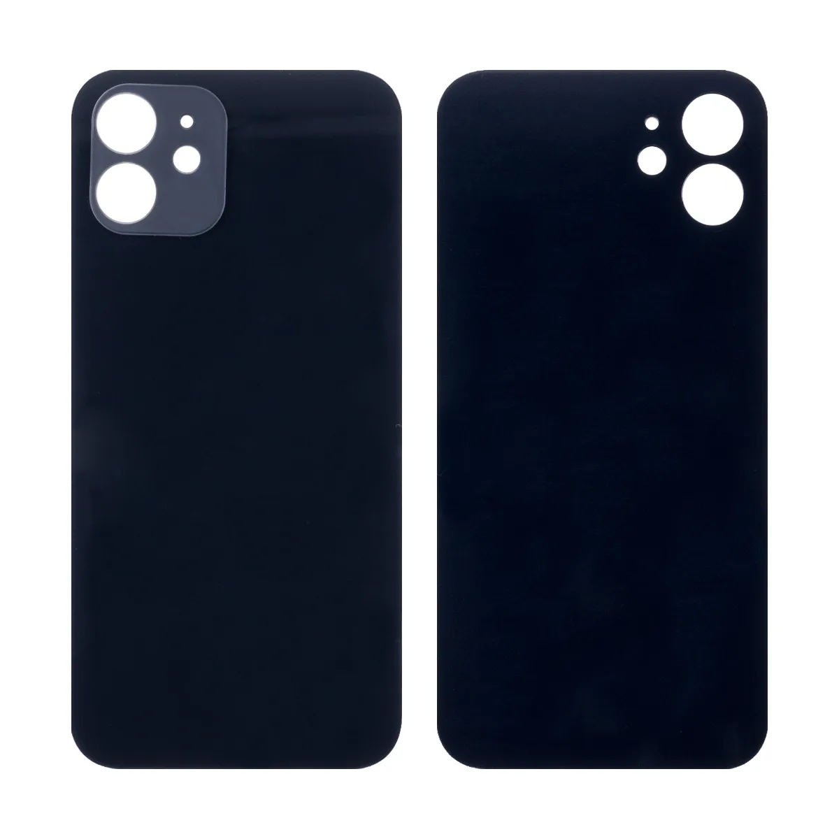 Задняя крышка для iPhone 12 (A2403) Черный (стекло, широкий вырез под камеру, логотип)