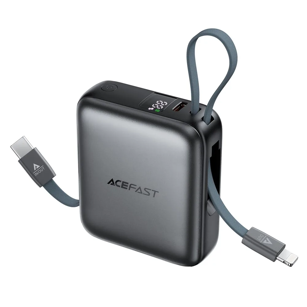 Внешний Аккумулятор (Power Bank) Acefast M23 10000 mAh (22.5W, PD, Type-C, встроенный кабель Type-C/