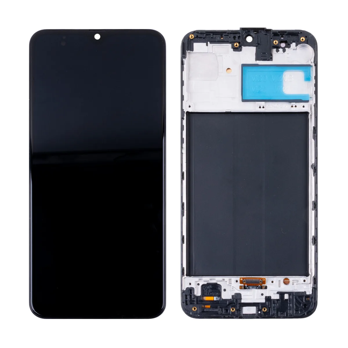 Дисплей для Samsung Galaxy M30s/M21 (M307F/M215F) модуль с рамкой Черный - (OLED)