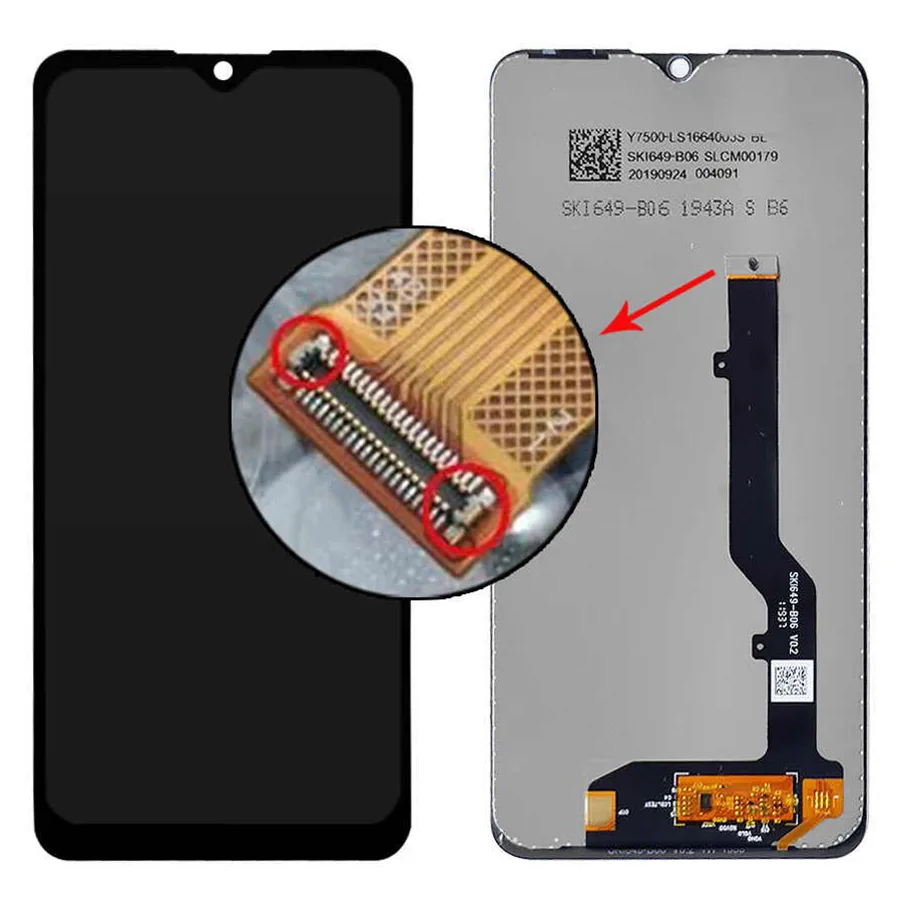 Дисплей для ZTE Blade 20 Smart V1050 в сборе с тачскрином Черный - Оптима