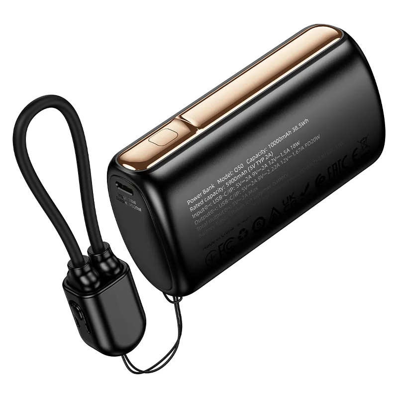 Внешний Аккумулятор (Power Bank) Hoco Q50 10000 mAh (20W, PD, Type-C, кабель Type-C-Lightning, LED д