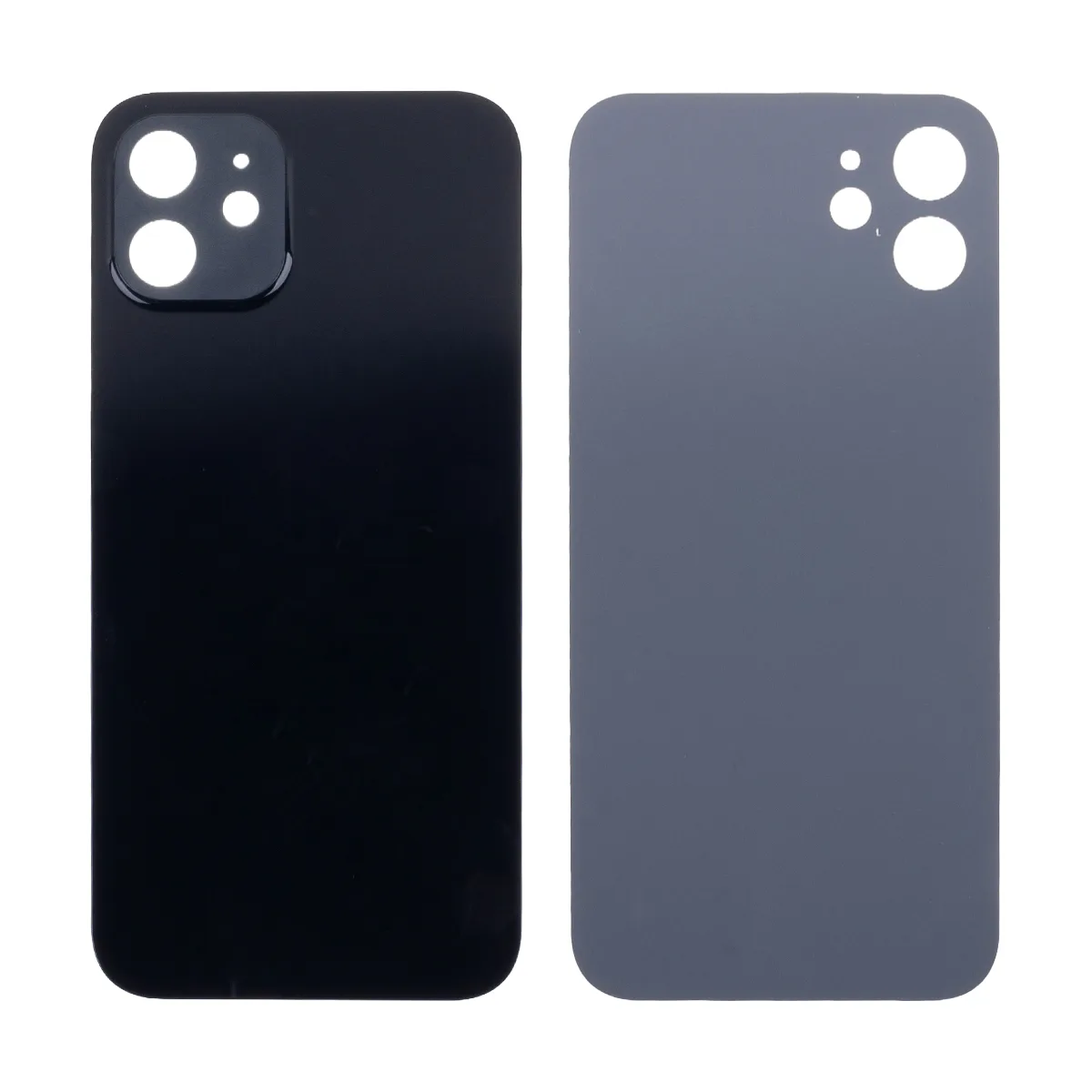Задняя крышка для iPhone 12 (A2403) Черный (стекло, узкий вырез под камеру, логотип) - Премиум