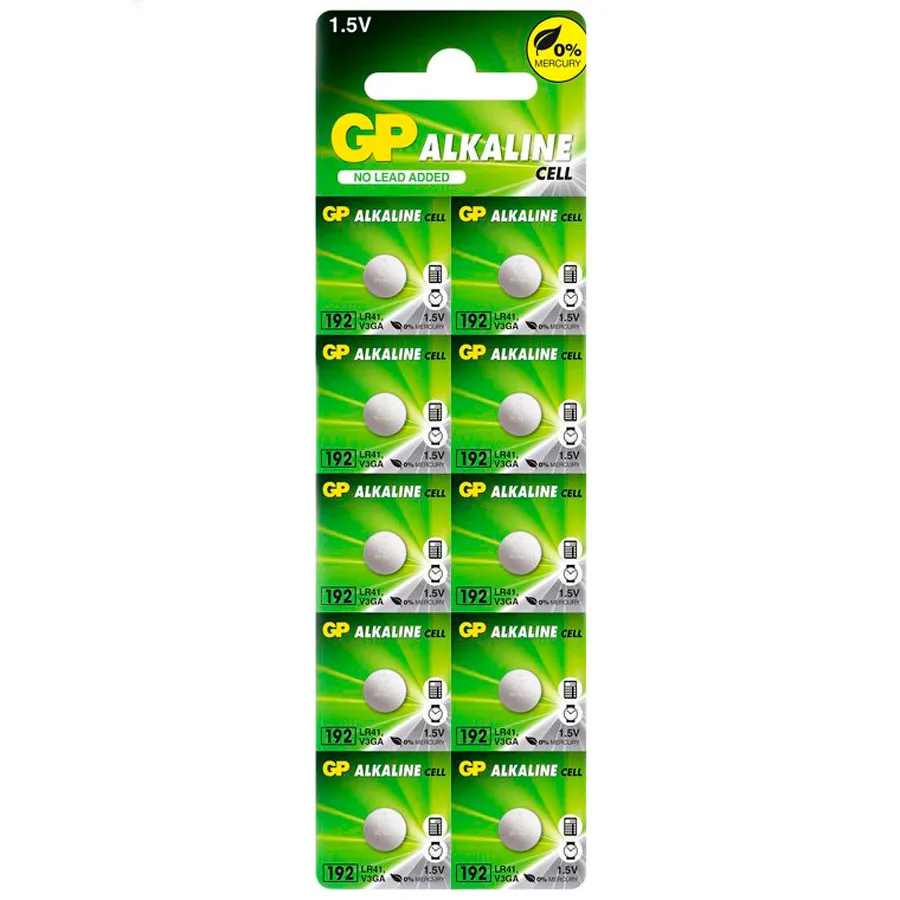 Батарейка AG3/LR736/LR41/392A/192 GP Alkaline 1.5V (10 шт. в блистере)