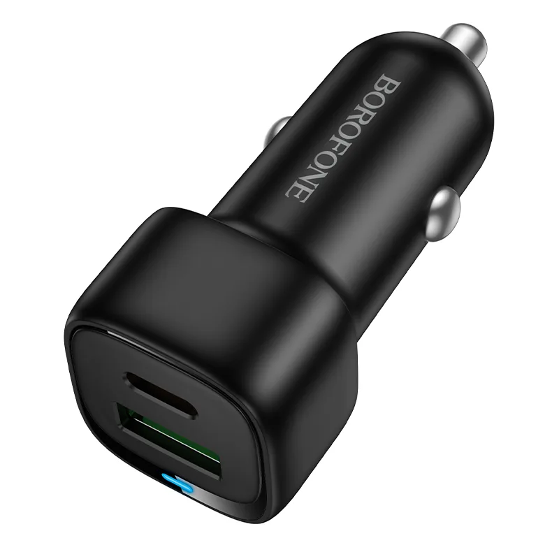 Автомобильное зарядное устройство USB/Type-C Borofone BZ34B (38W, QC3.0, PD, 1Type-C, 1USB) Черный
