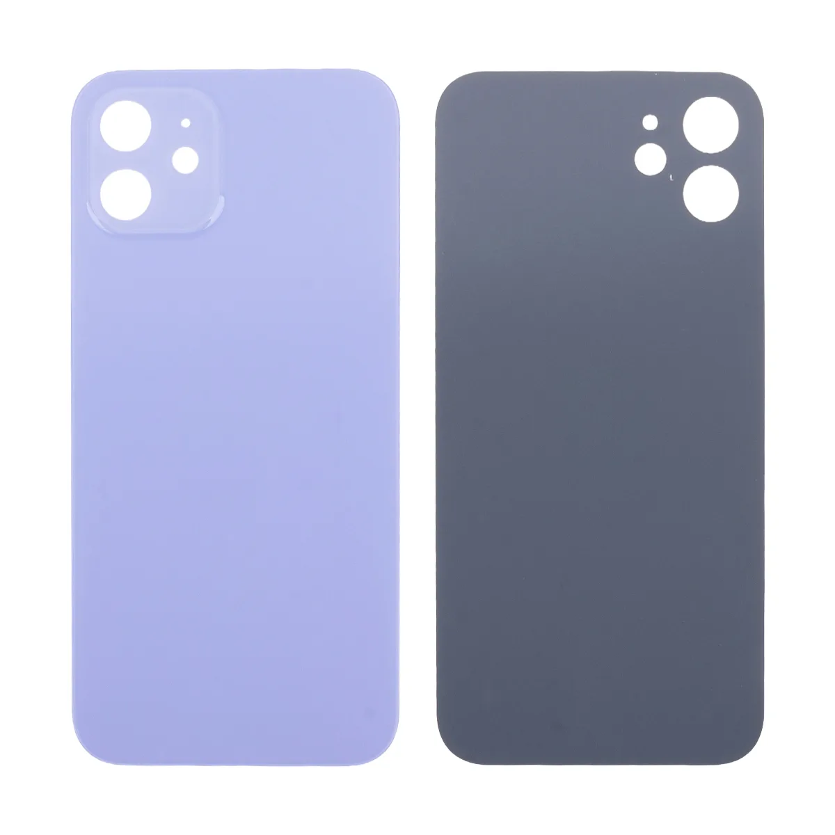 Задняя крышка для iPhone 12 (A2403) Фиолетовый (стекло, узкий вырез под камеру, логотип) - Премиум