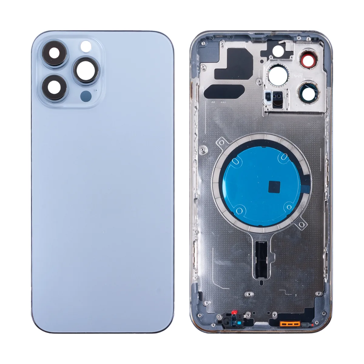 Корпус для iPhone 13 Pro Max (A2645) (1 Sim) Голубой - Премиум