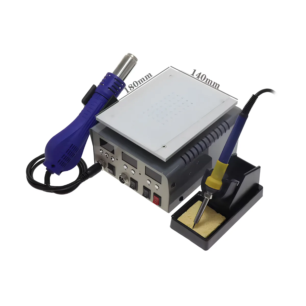 Паяльная станция KADA 9803D+ (фен+паяльник+станок для разбора модулей) (Фен - 100-480°C, 480W, Паяль