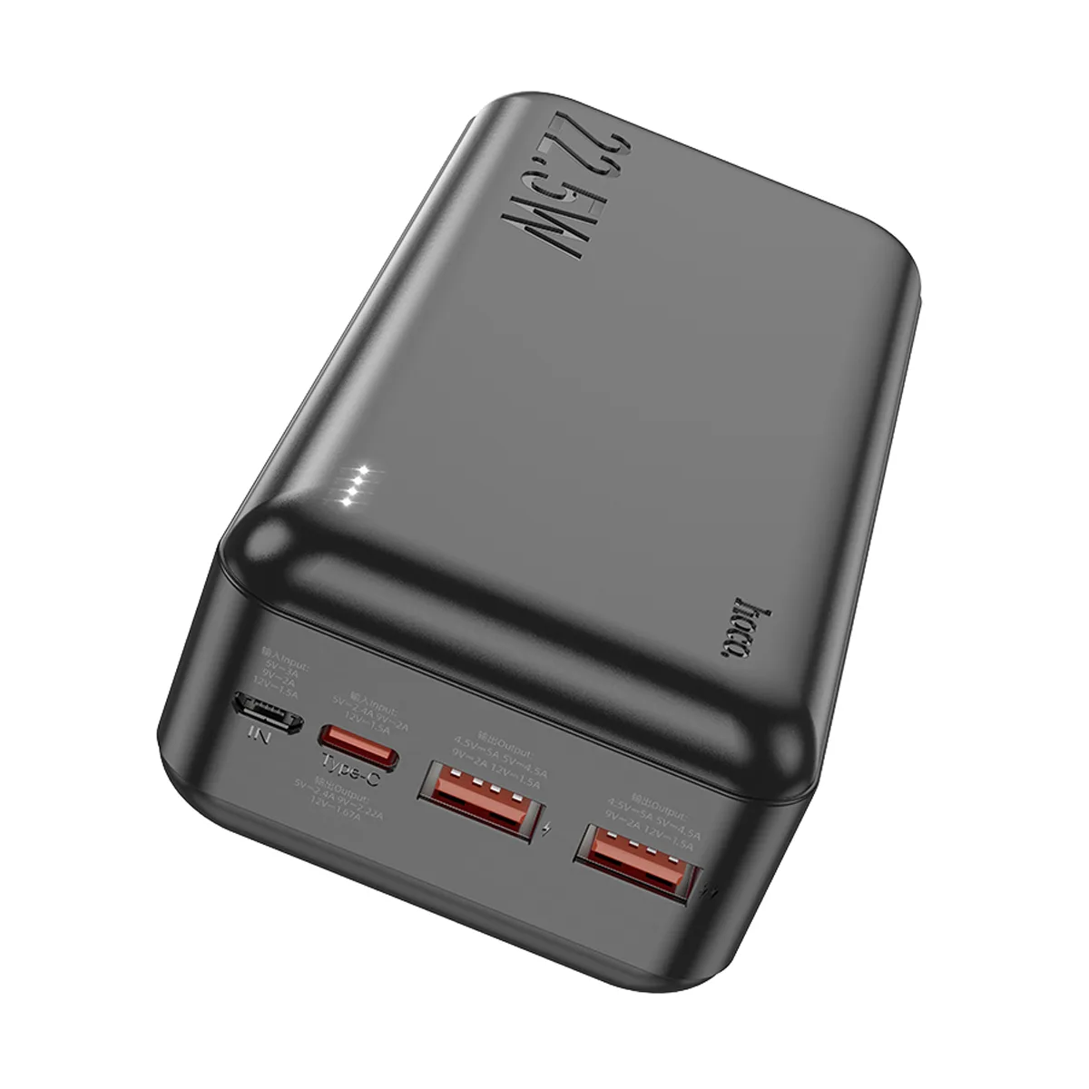Внешний Аккумулятор (Power Bank) Hoco J101B 30000 mAh (22.5W, QC3.0, PD, 2USB, MicroUSB, Type-C, LED