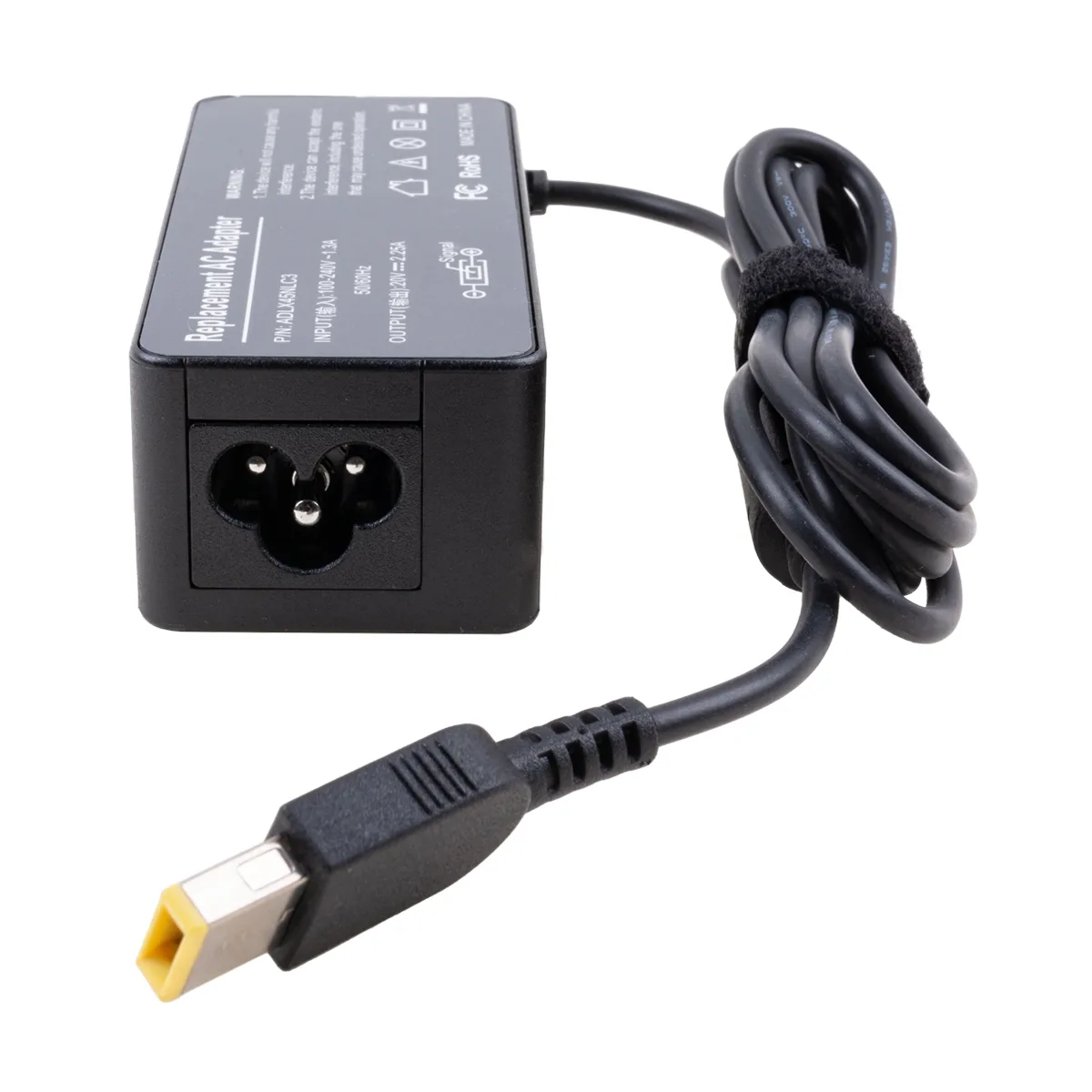 Блок питания (сетевой адаптер) для ноутбука Lenovo 20V, 2,25A, 45W (прямоугольный разъем)