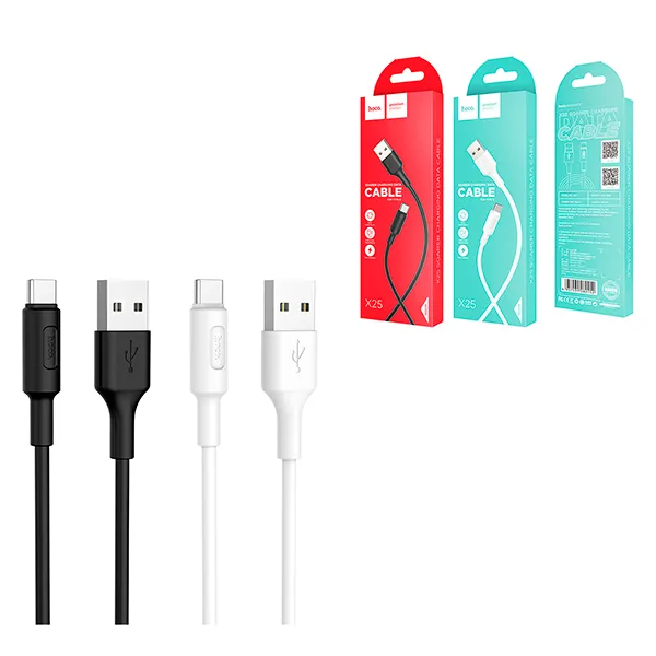 Кабель USB - Type-C Hoco X25 (3A) Черный