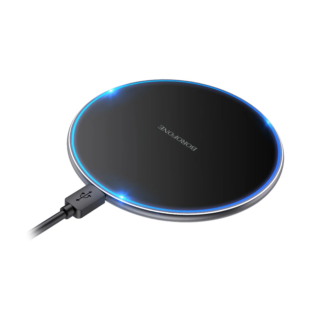 Беспроводное зарядное устройство Borofone BQ3 Pro (15W, быстрая зарядка, подсветка) Черный
