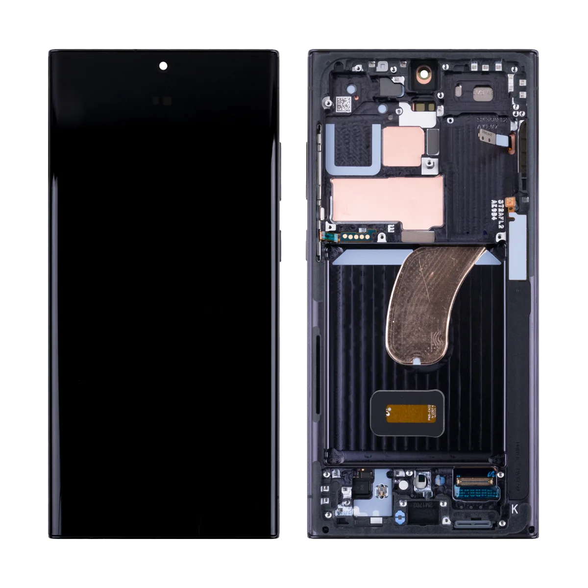 Дисплей для Samsung Galaxy S23 Ultra (S918B) модуль с рамкой Черный - Сервисный Оригинал