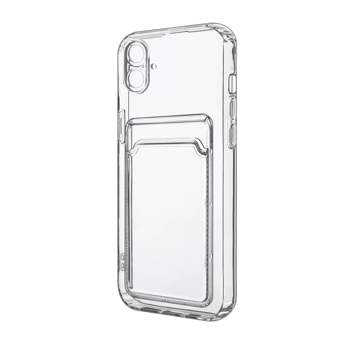 Чехол-накладка для iPhone 16 (с защитой камеры, карманом для карт, прозрачный)
