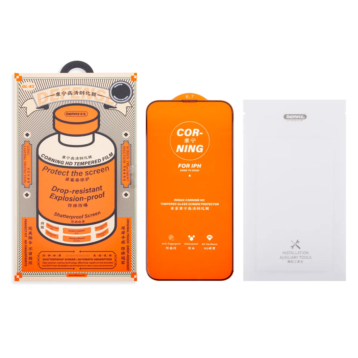 Защитное стекло Remax Medicine Glass GL-83 для iPhone 13 Pro Max/14 Plus (сверхпрочное) Черный