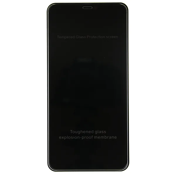 Защитное стекло "Антишпион" для iPhone Xs Max/11 Pro Max Черный (Закалённое, полное покрытие)