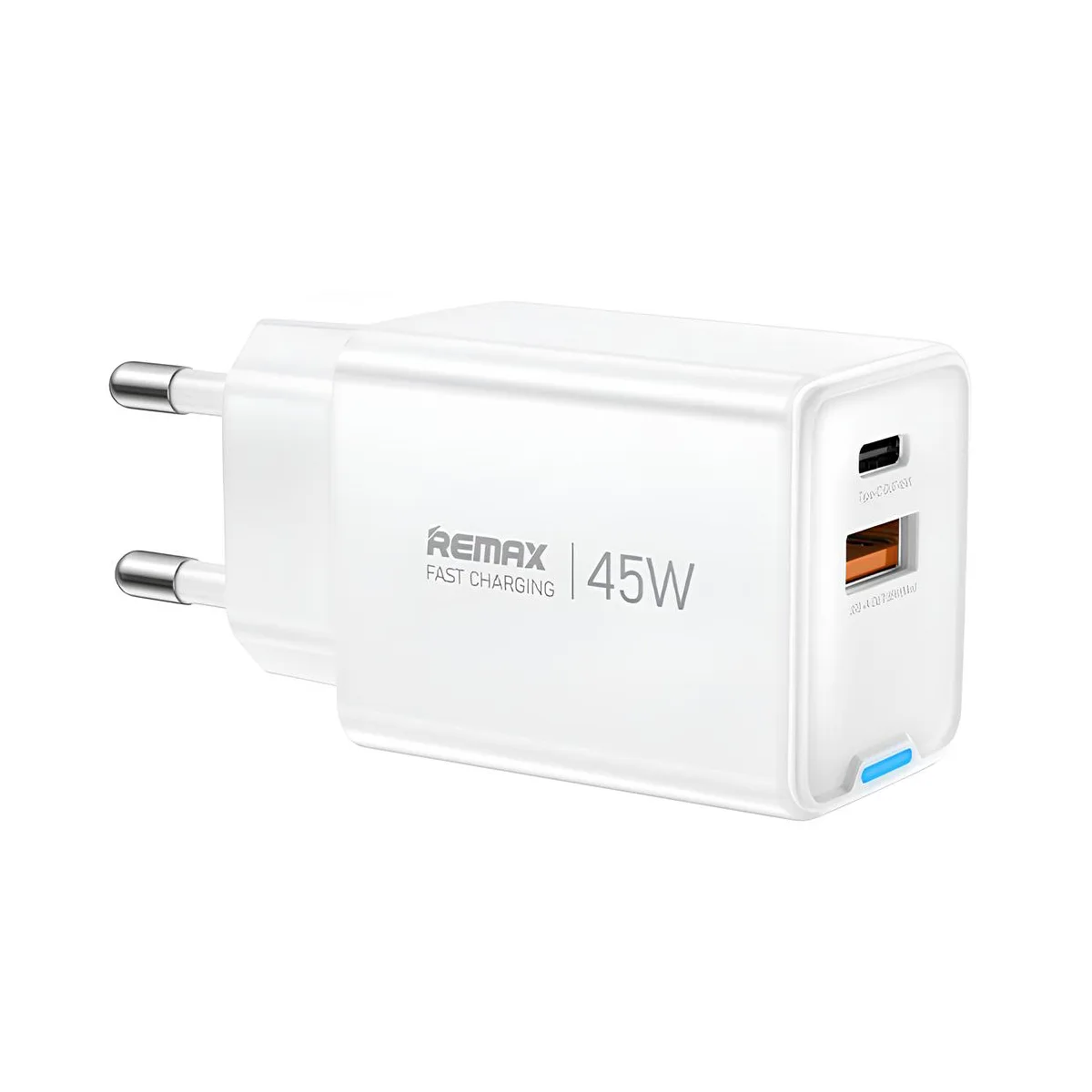 Сетевое зарядное устройство USB/Type-C Remax CA05 (45W, QC4.0, PD, 2 порта, GaN) Белый