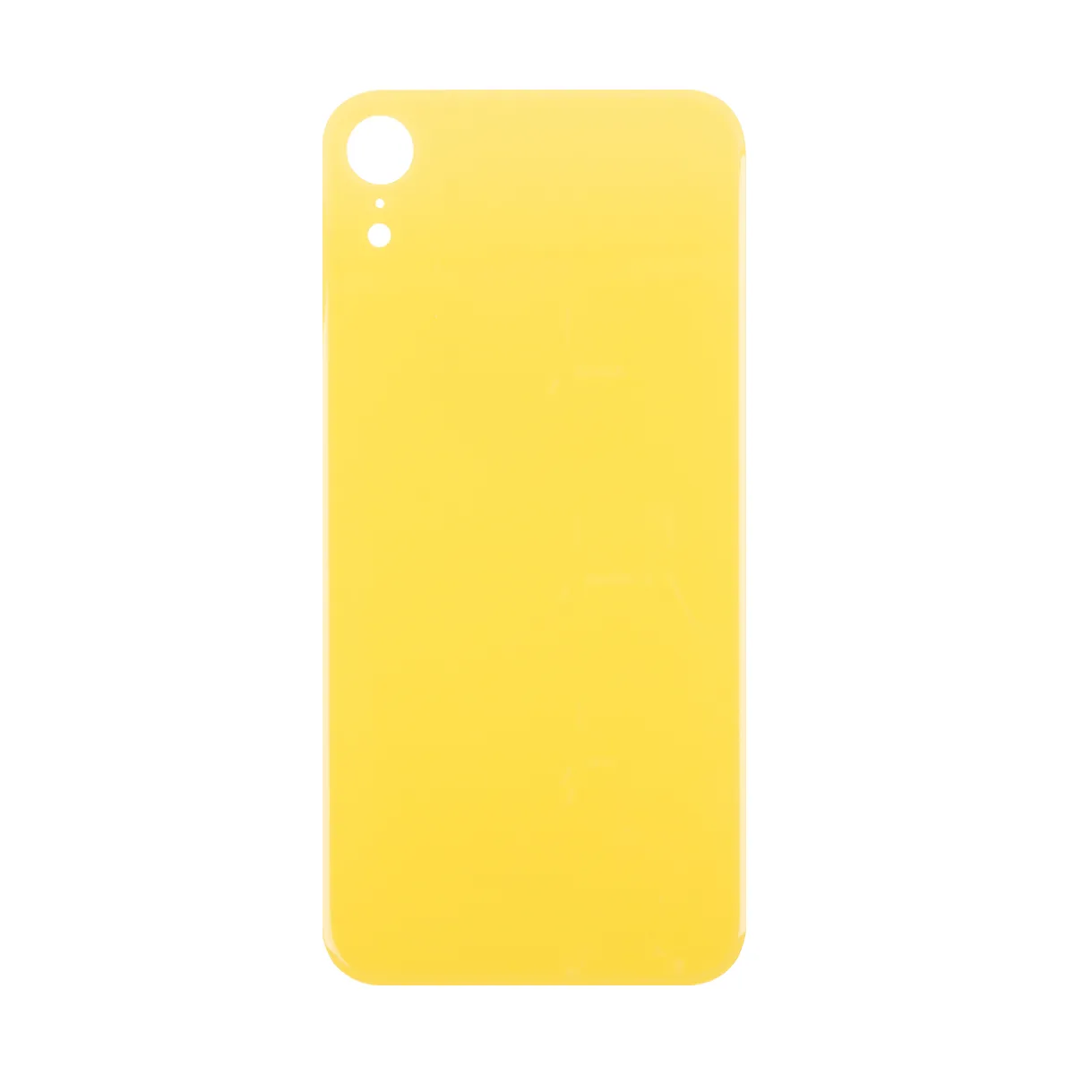Задняя крышка для iPhone Xr (A2105) Желтый (стекло, монолит, широкий вырез под камеру, логотип) - Пр