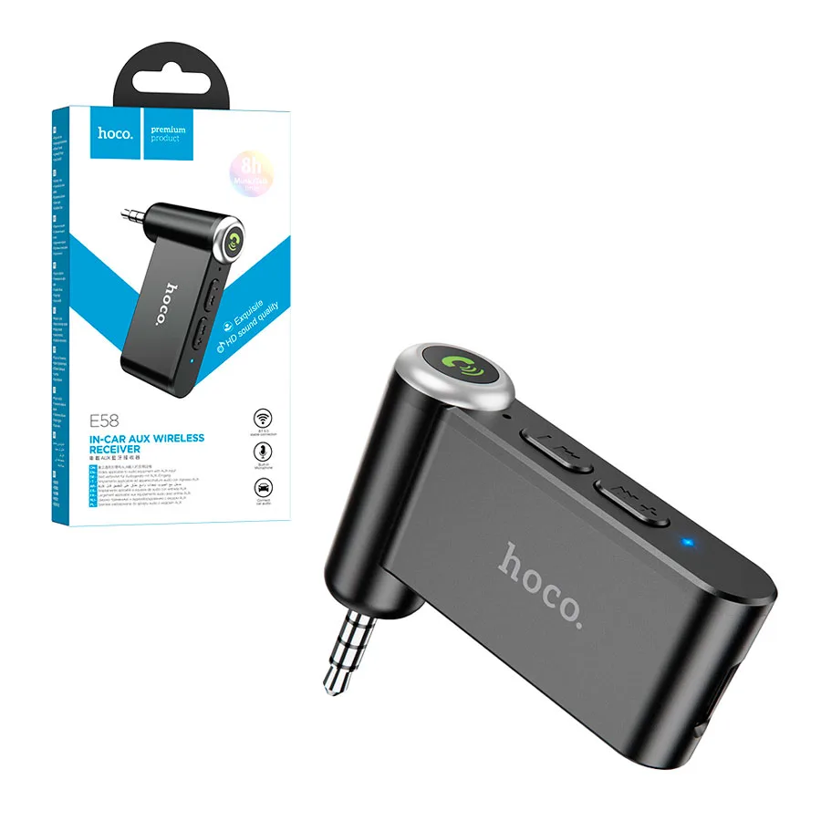 Aвтомобильный AUX-адаптер Hoco E58 (Bluetooth) Черный